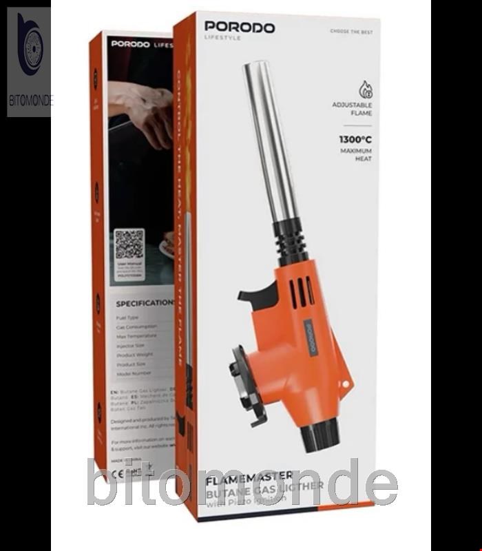 فندک گازی پرودو Porodo Lifestyle Flamemaster Butane Gas PDLFST930BK