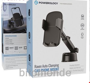 هولدر موبایل داخل خودرو پاورولوژی Powerology Raven Auto-Clamping Car Phone Mount