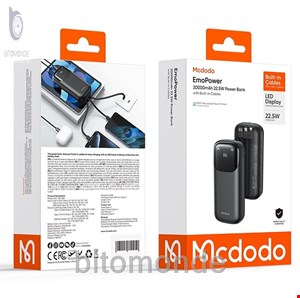 پاوربانک مک دودو مدل MC-853 ظرفیت ۲۰۰۰۰ با توان ۲۲.۵ وات و کابل متصل
