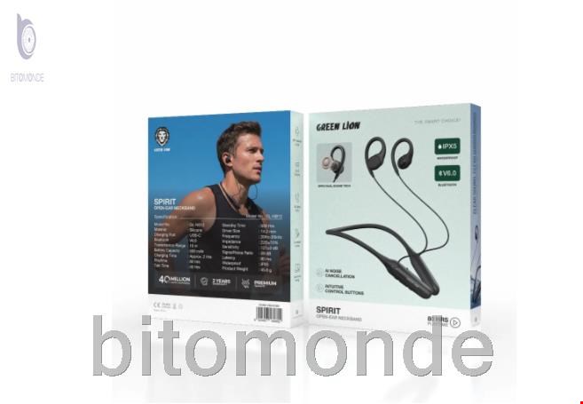 هندزفری بلوتوث گردنی گرین لاین مدل GNNB12BANDBK با قابلیت نویزگیر و ضد آب IPX5
