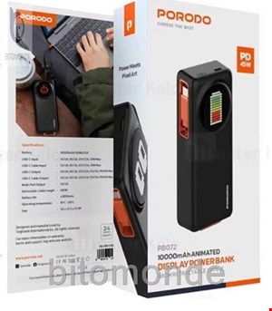 پاور بانک پرودو Animated Display PD-PBFCH072 با ظرفیت 10000 میلی‌آمپر ساعت