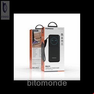 پاوربانک پرودو Porodo مدل PDPBFCH0101BK ظرفیت 20000mAh توان 100W