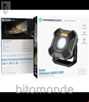 چراغ کار و کمپینگ پاورولوژی 3600mAh مدل Brillite Work Light
